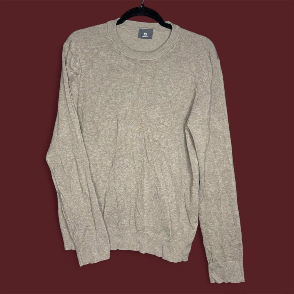 H&M Chocolate Brown Light‎ Academia Crewneck Men's Sweater